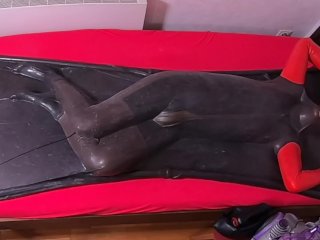 View Vacbed self bondage  total session over 10 minutes self bondage