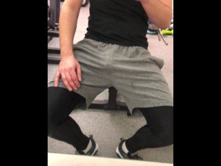 View so damn HORNY ** good amount of CUM dripping down my COCK in my home GYM **