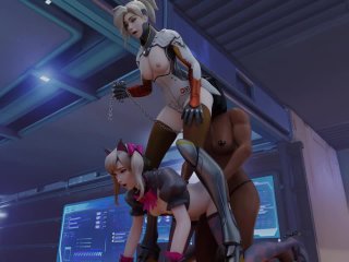 View X mercy x pharah  overwatch threesome