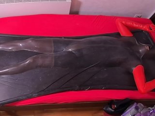 View Vacbed self bondage session 6  38 seconds with blow up penis gag