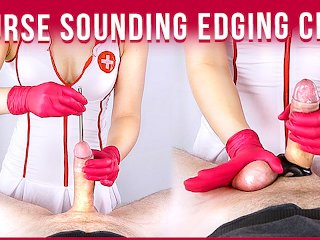 View Nurse urethral cock sounding & edging handjob to cum pov cbt  era